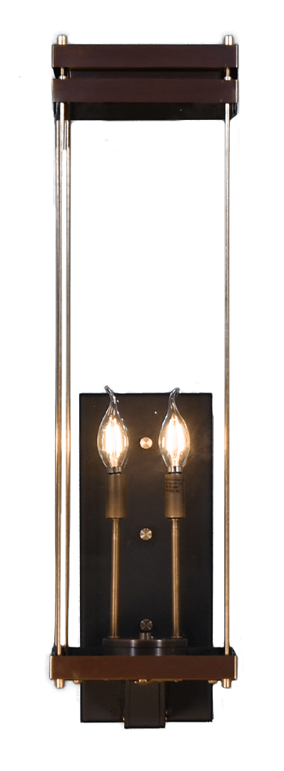 Austin Wall Mount Electric Lantern — Antique Copper, 22.5" x 8"