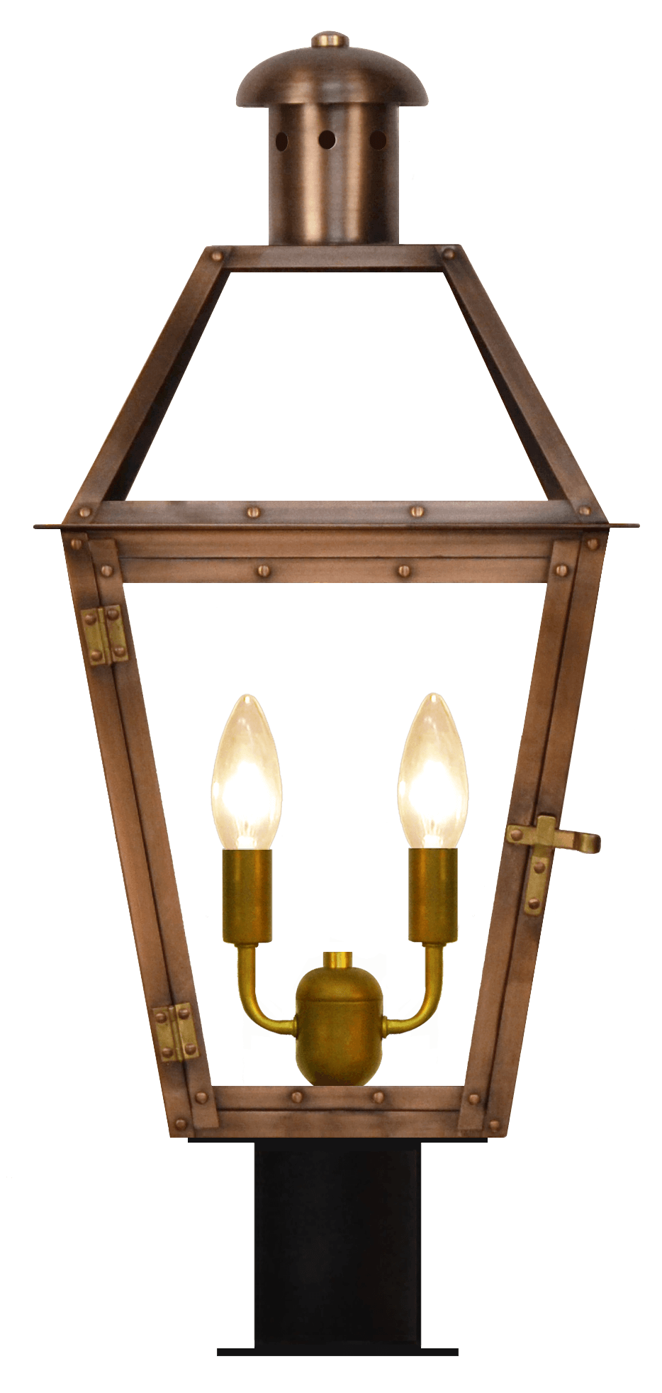 Georgetown Post Mount Electric Lantern — Antique Copper, None