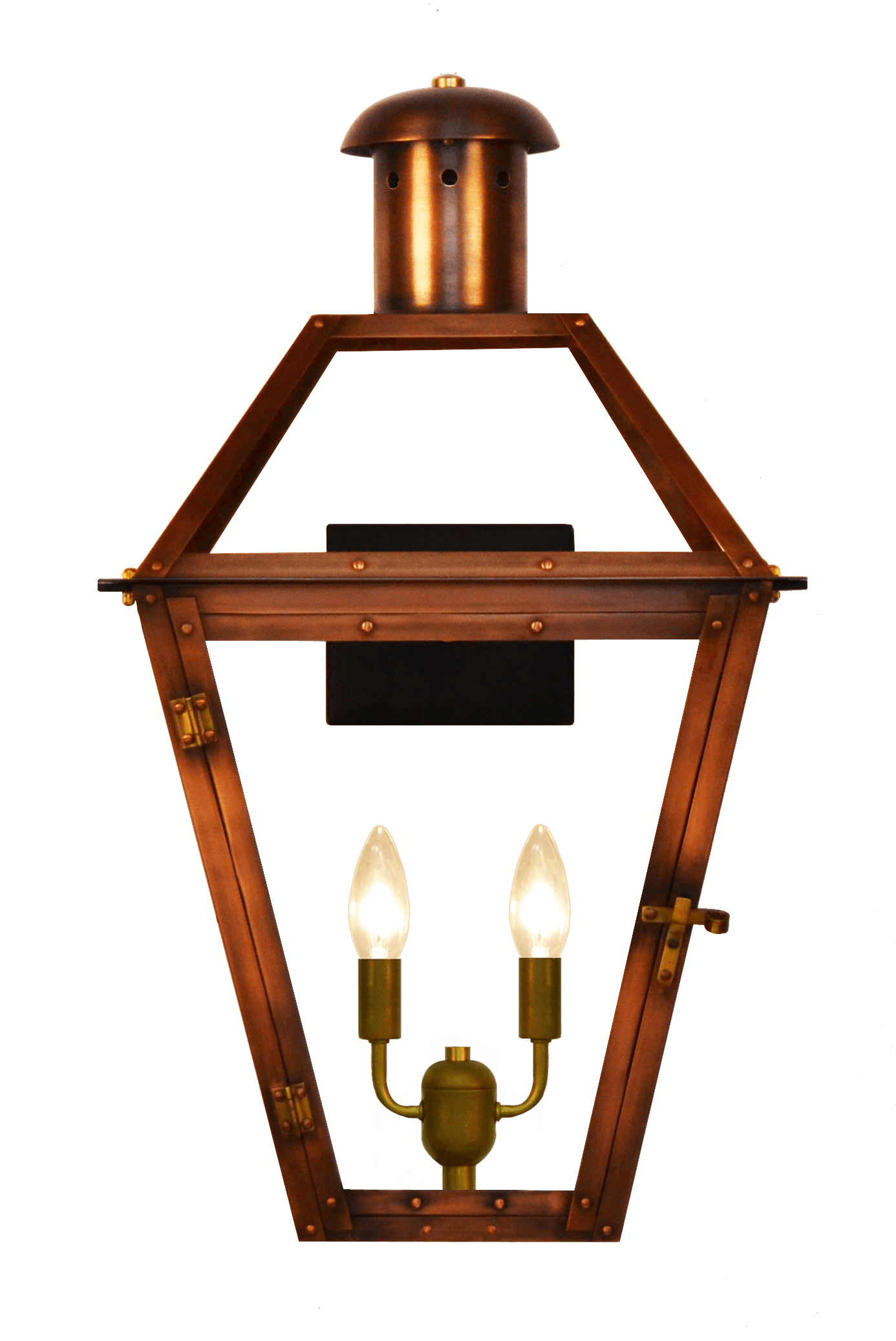 Georgetown Wall Mount Electric Lantern — Antique Copper, None