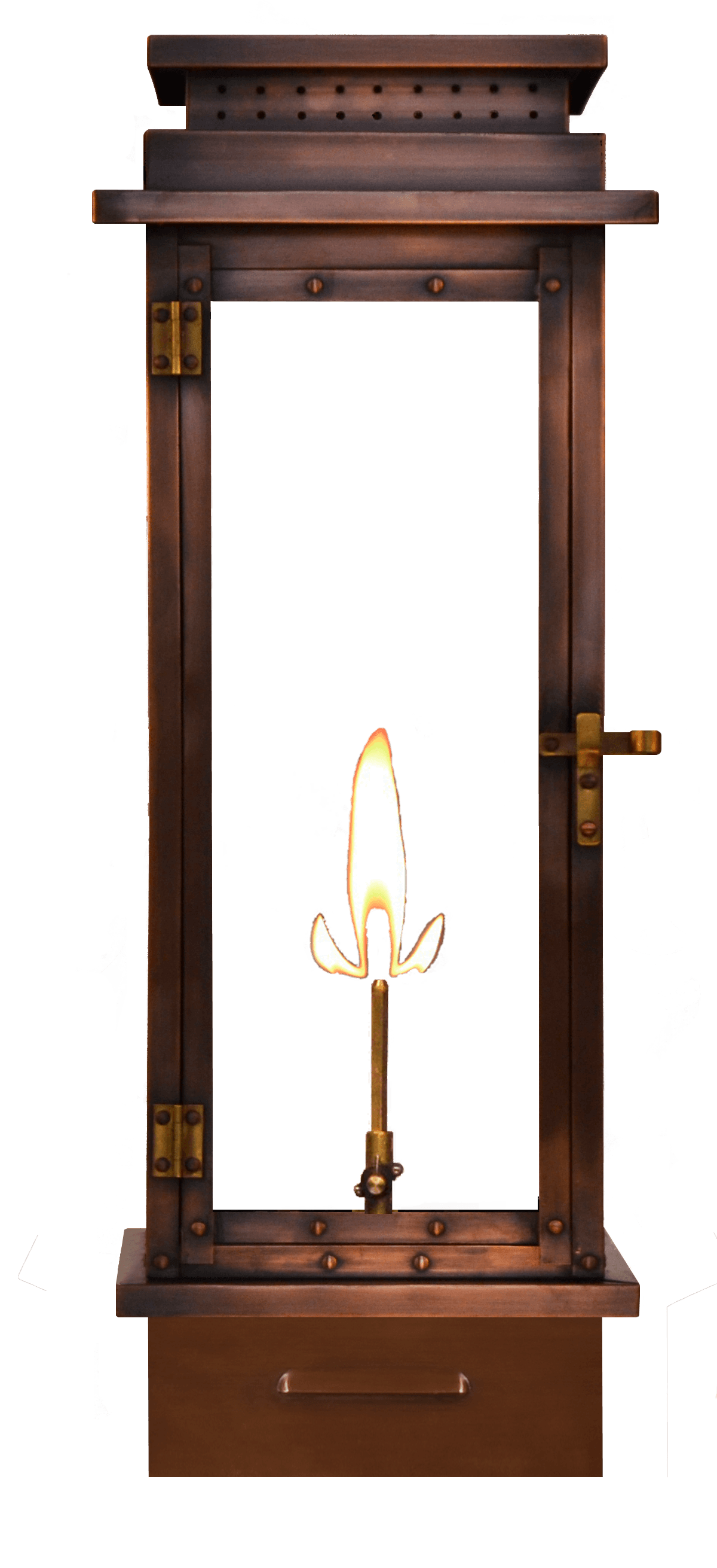 Contempo Post Mount Natural Gas Lantern — Antique Copper, 22" x 8.5"