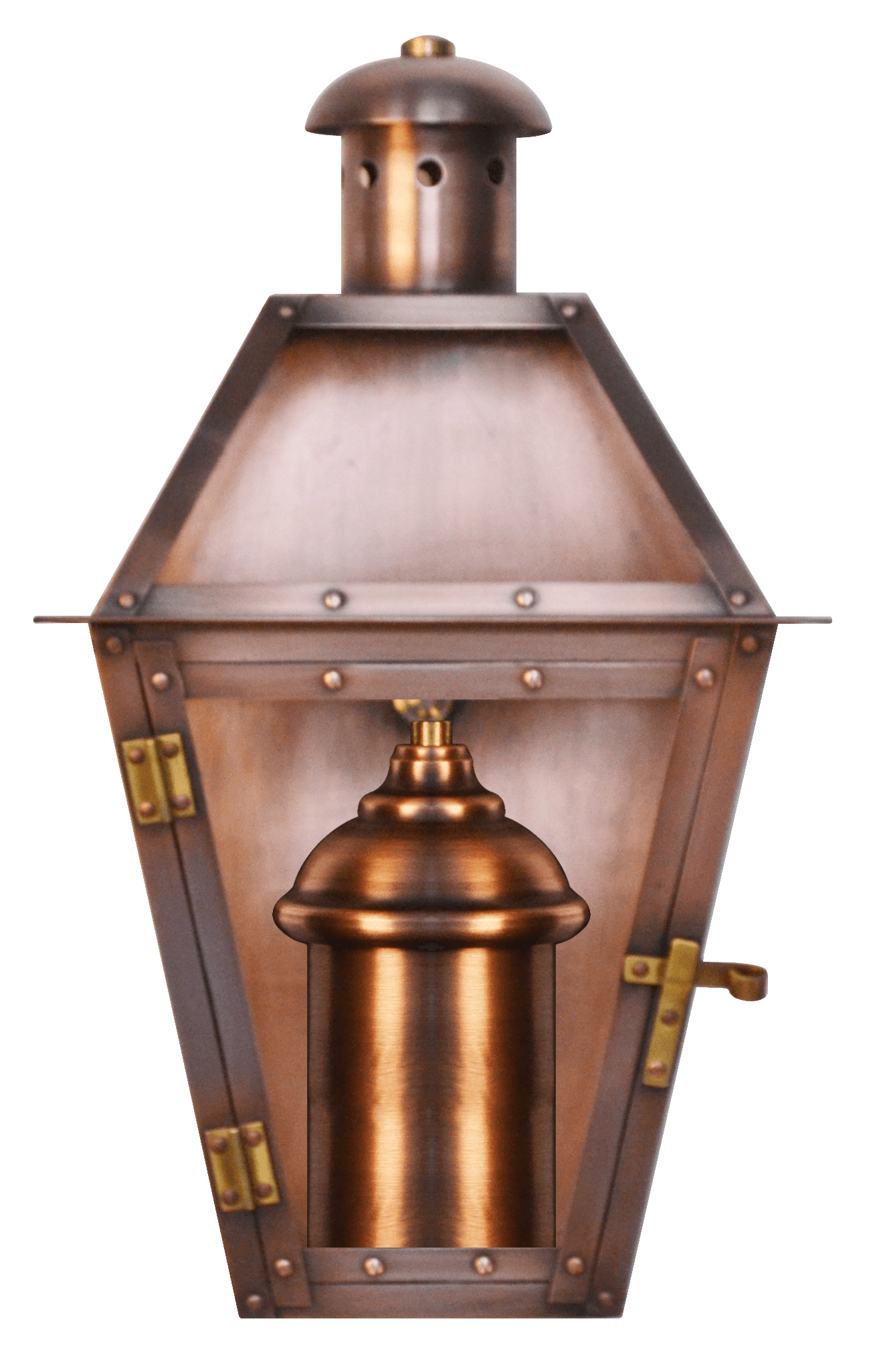 Arcadia Wall Mount Electric Lantern — Antique Copper, 18" x 10.5"