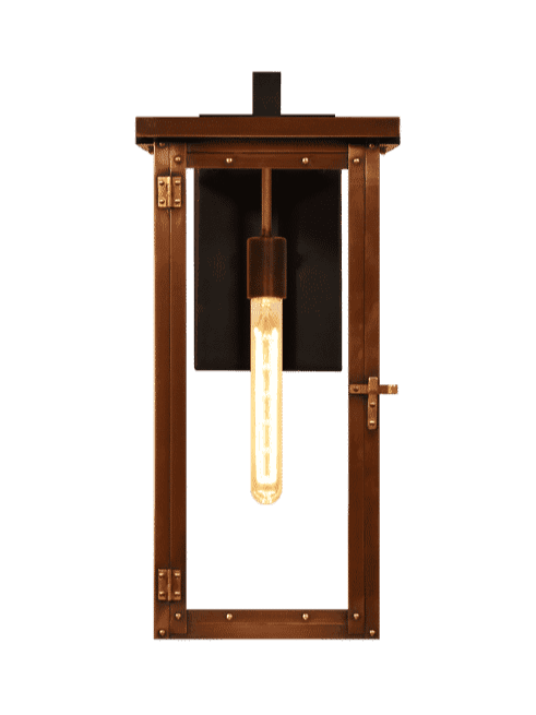 Dinardi Wall Mount Electric Lantern — Antique Copper, 23" x 10.5"