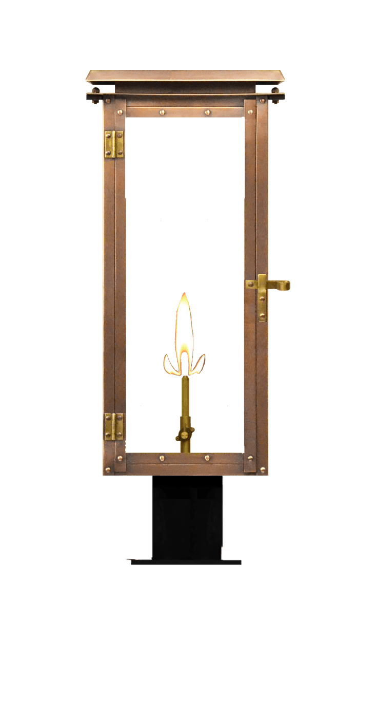 Hyland Post Mount Natural Gas Lantern — Antique Copper, 14.5" x 8.5"