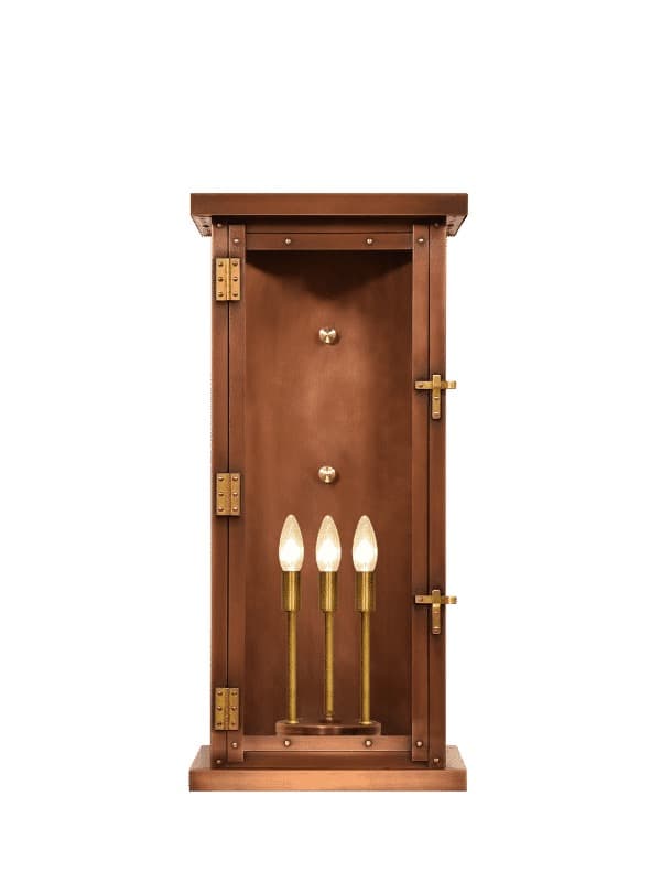 Vieira Wall Mount Electric Lantern — Antique Copper, 28" x 13"