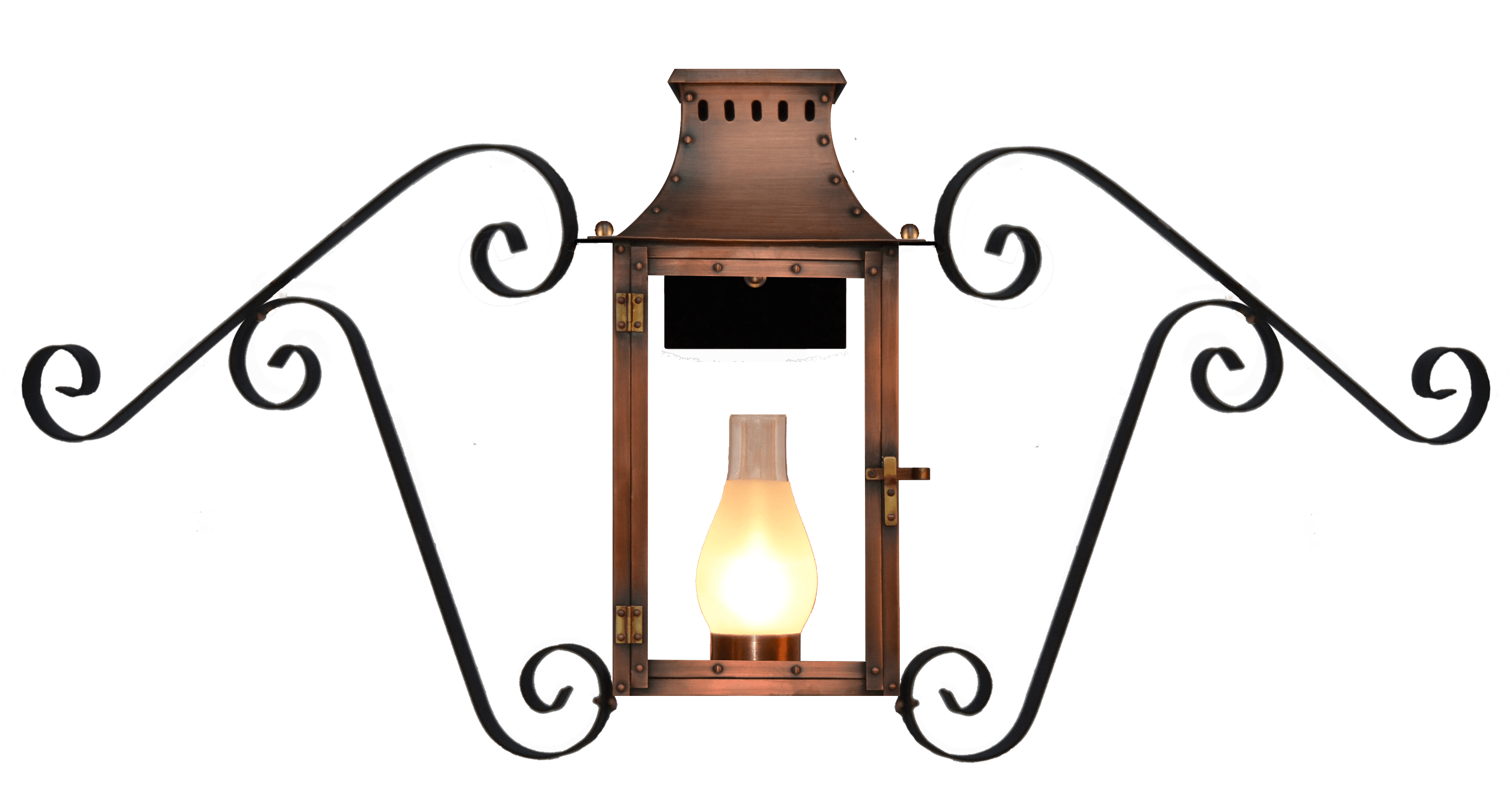 Market Street Wall Mount Electric Lantern — Antique Copper, 16" x 9"
