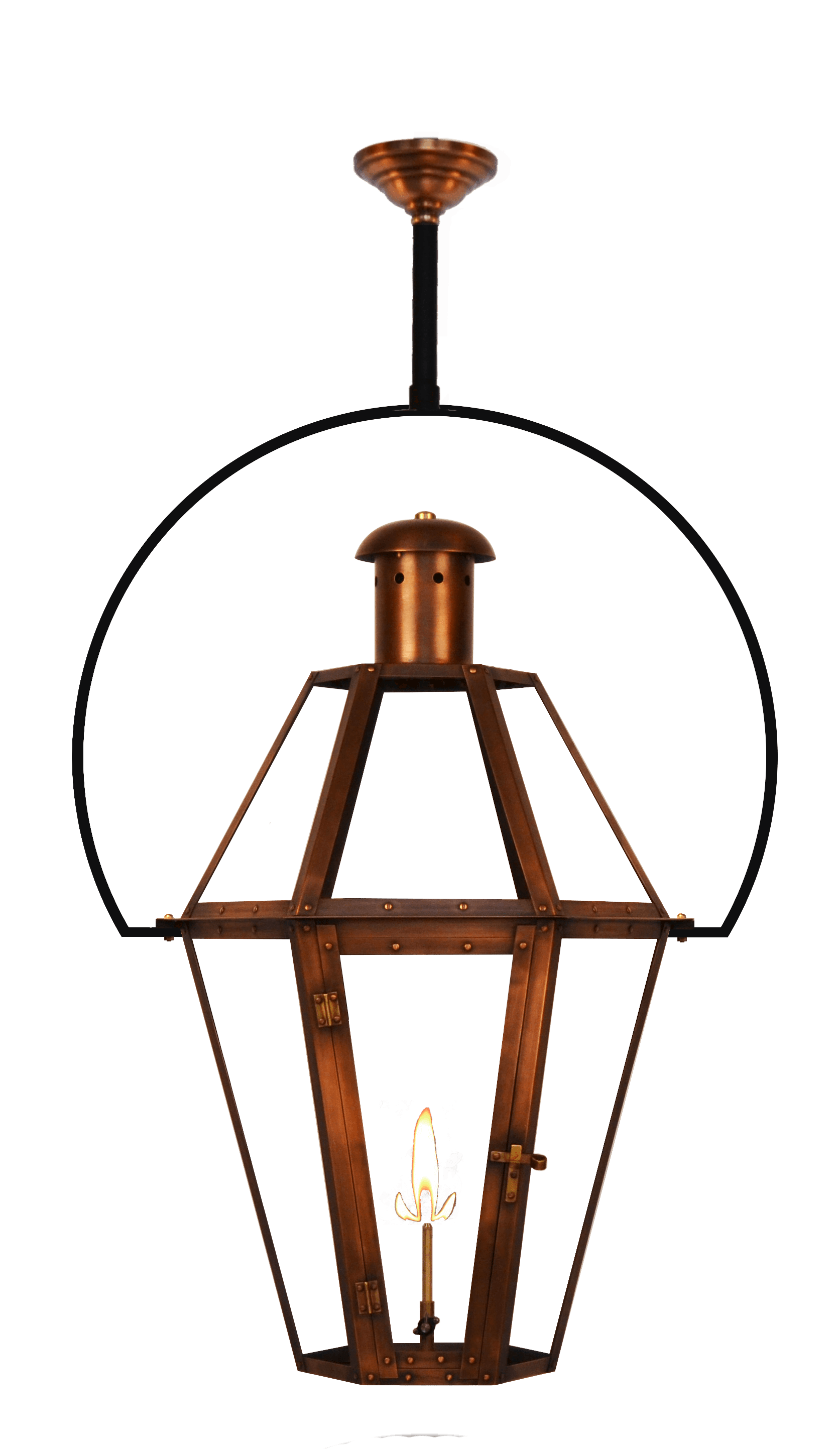 Mount Vernon Ceiling Mount Natural Gas Lantern — Antique Copper, 19.5" x 13"