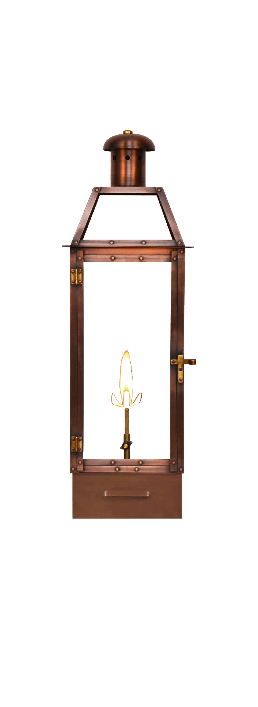 Oakley Post Mount Natural Gas Lantern — Antique Copper, 21" x 8.5"