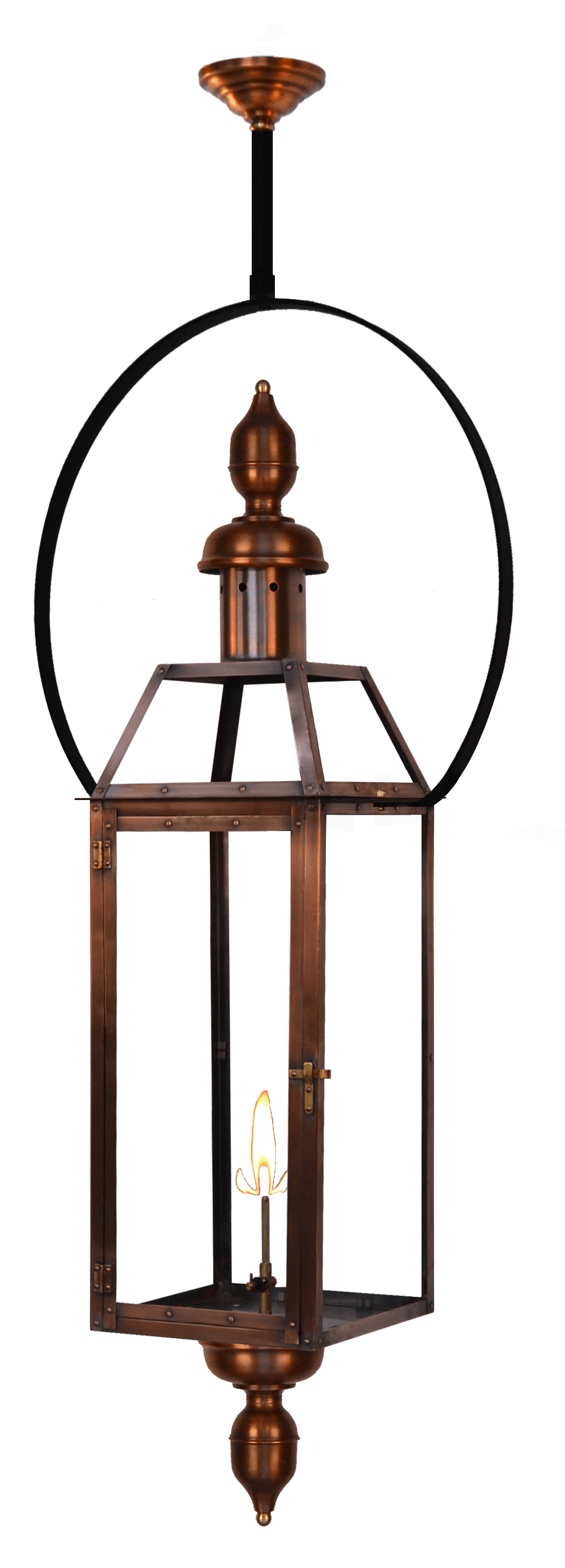 Oakley Ceiling Mount Natural Gas Lantern — Antique Copper, 21" x 8.5"