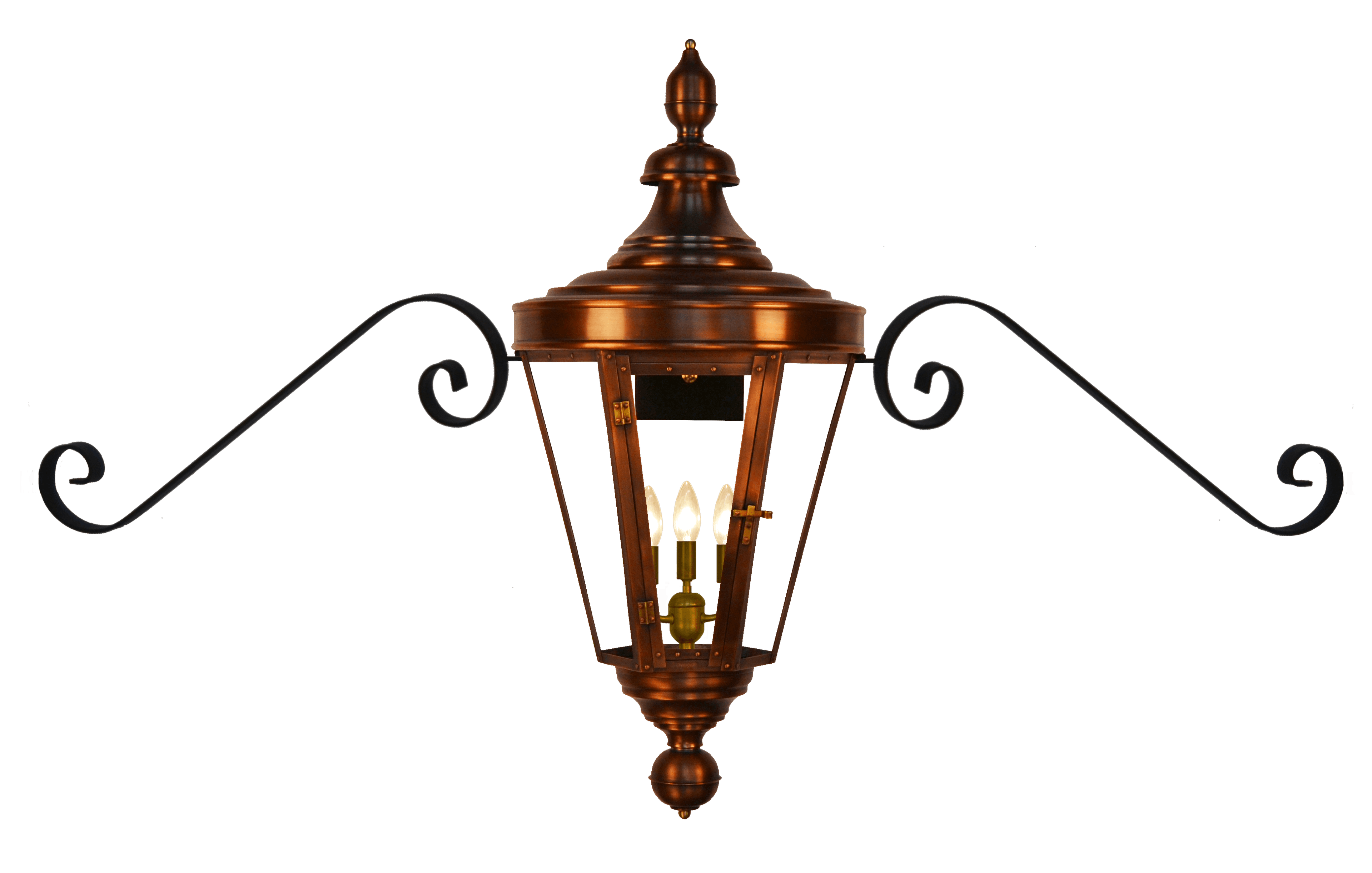 Royal Street Wall Mount Electric Lantern — Antique Copper, 40" x 18.5"