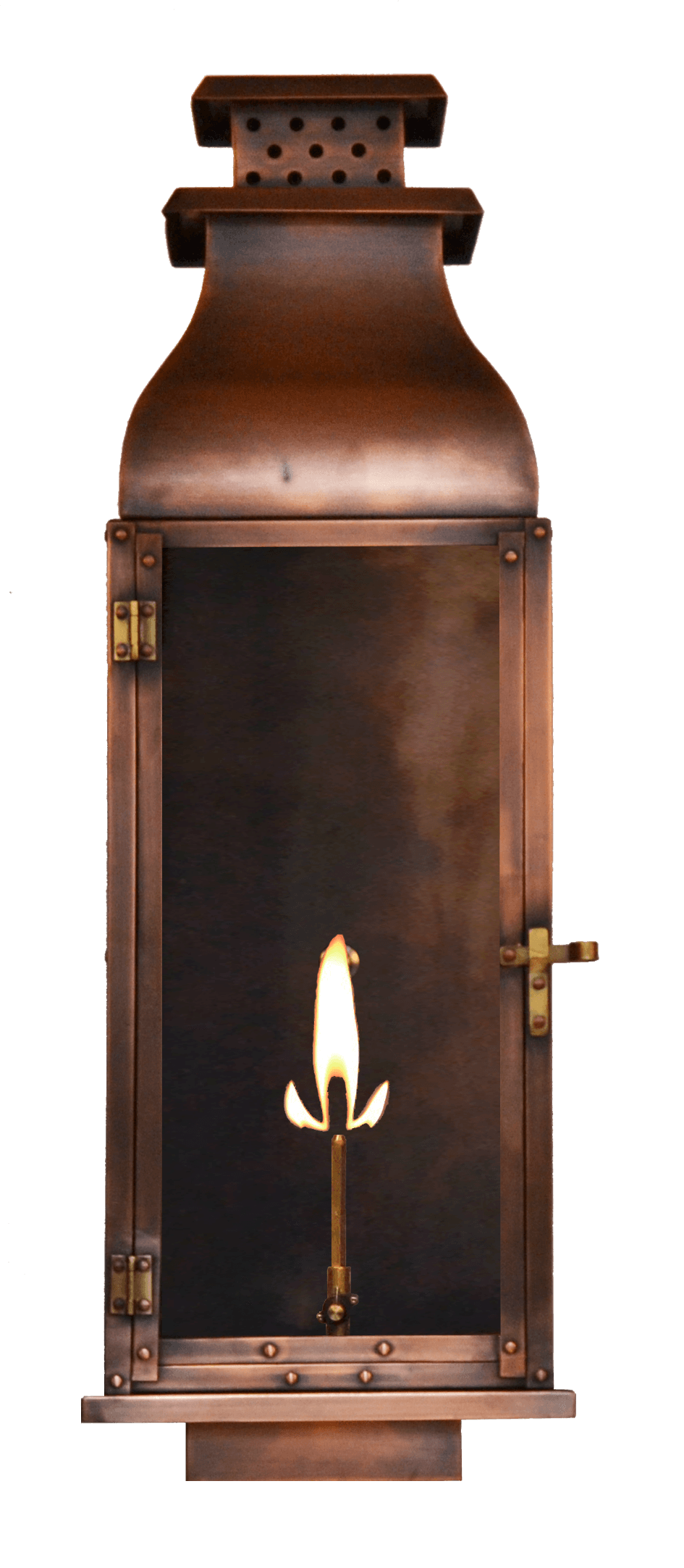 Water Street Wall Mount Natural Gas Lantern — Antique Copper, 23" x 7"