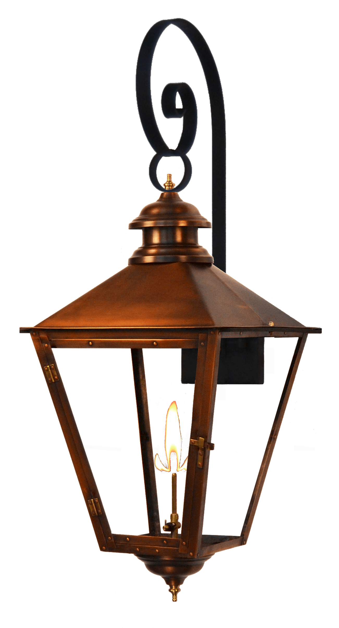 Adam Street Wall Mount Natural Gas Lantern — Antique Copper, 18.5" x 10.5"