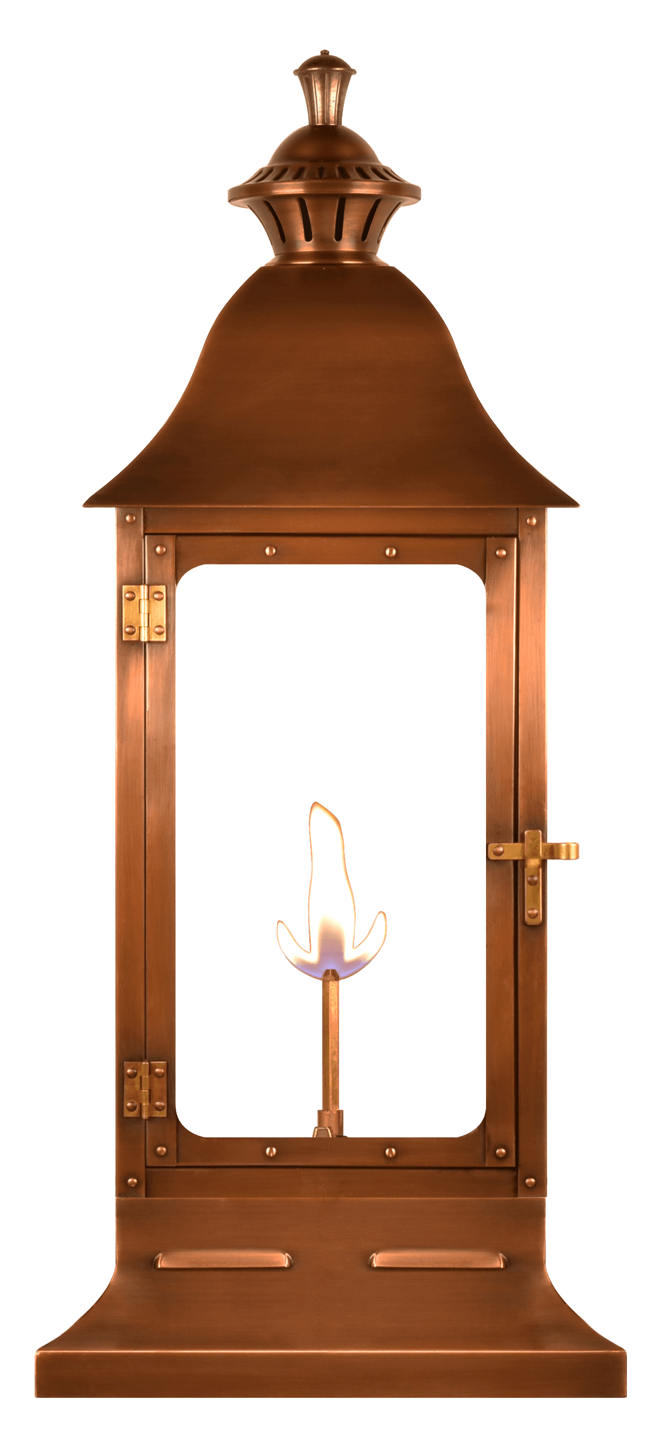 Antler Hill Post Mount Natural Gas Lantern — Antique Copper, 29" x 10.5"