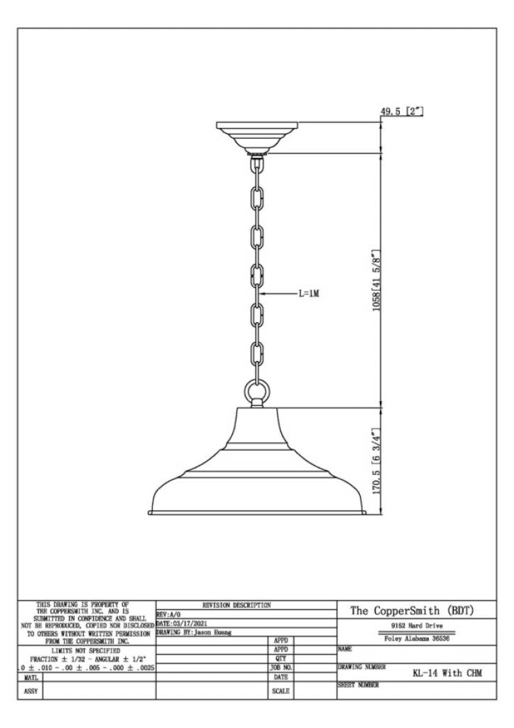 Key Largo Electric Hanging Mount Copper Lantern