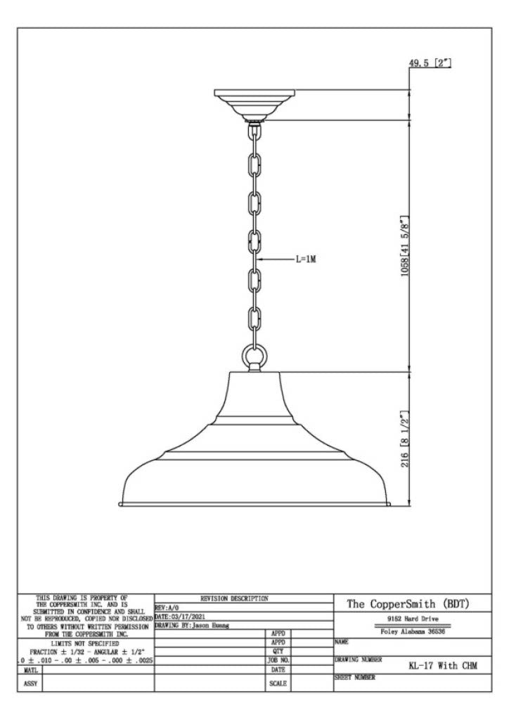 Key Largo Electric Hanging Mount Copper Lantern