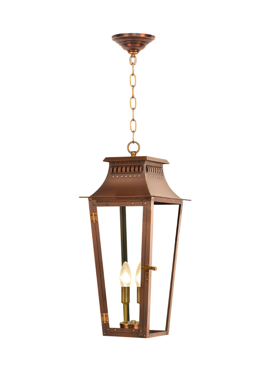 East Bay Electric Hanging Mount Copper Lantern