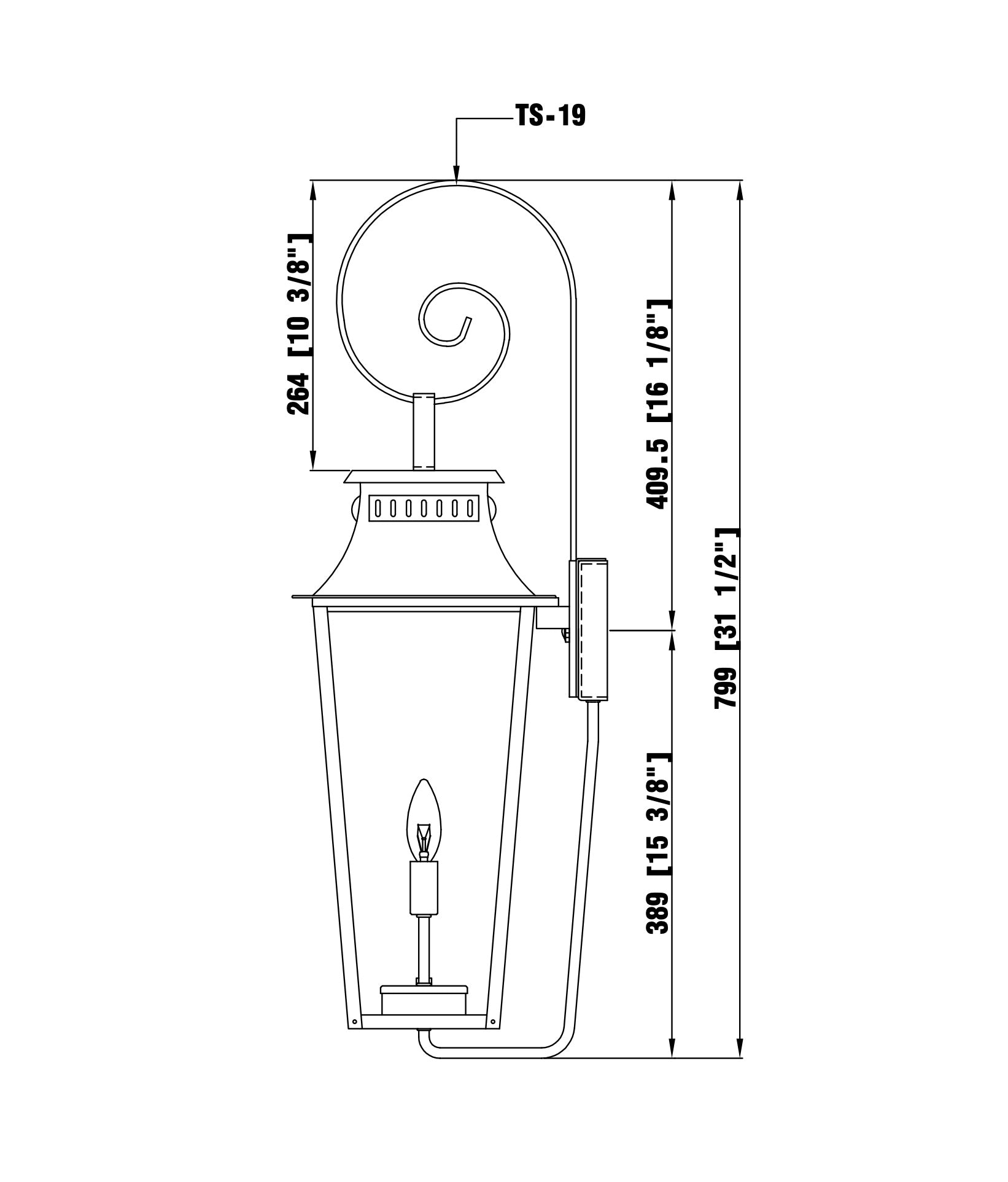 East Bay Electric Wall Mount Copper Lantern