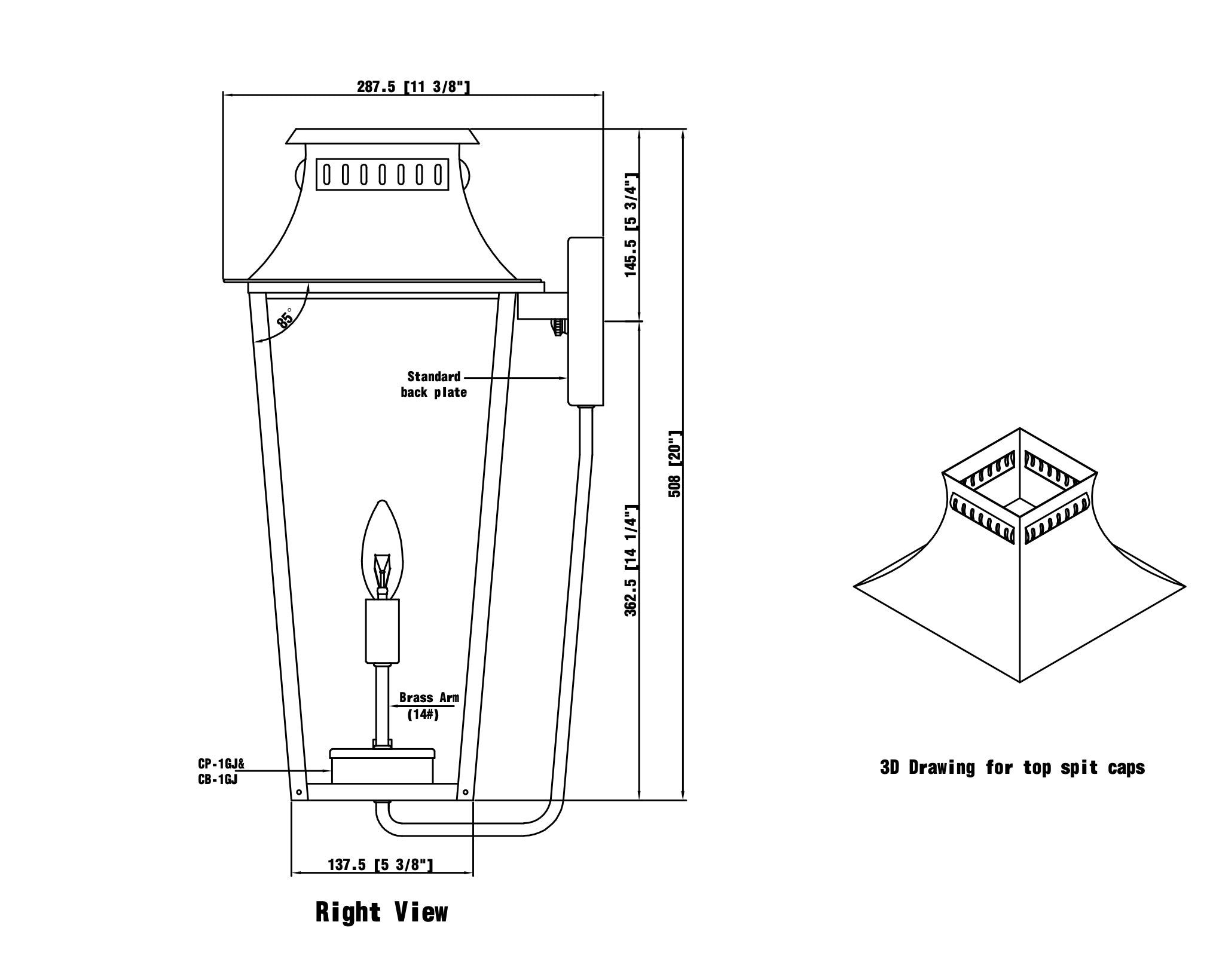 East Bay Electric Wall Mount Copper Lantern