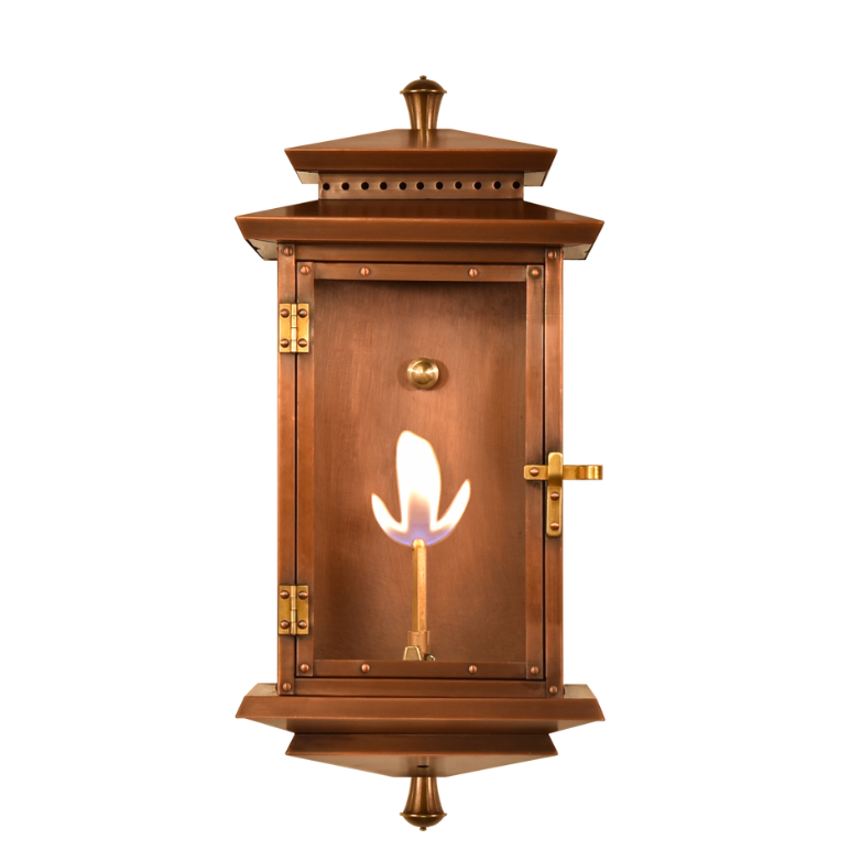 Flush Traveler Gas Wall Mount Copper Lantern