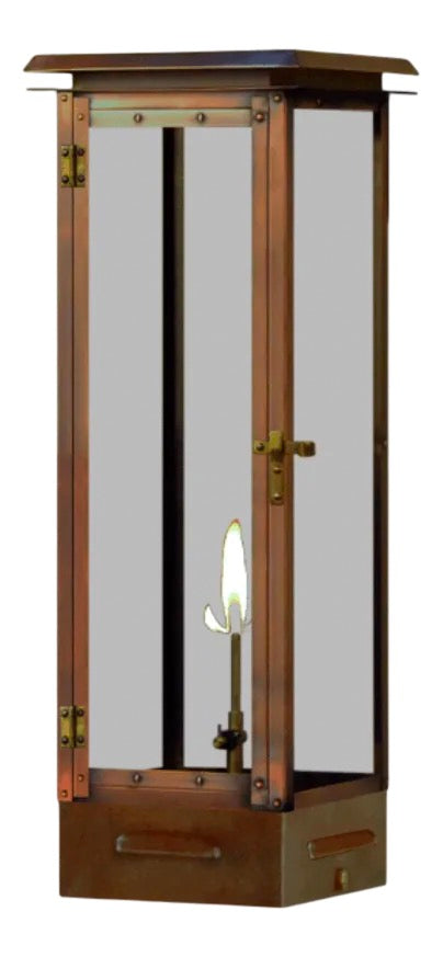 Hyland Gas Post Mount Copper Lantern
