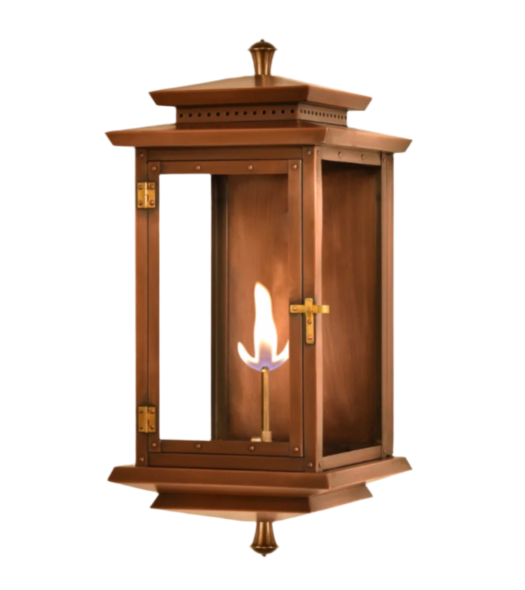 Flush Traveler Gas Wall Mount Copper Lantern