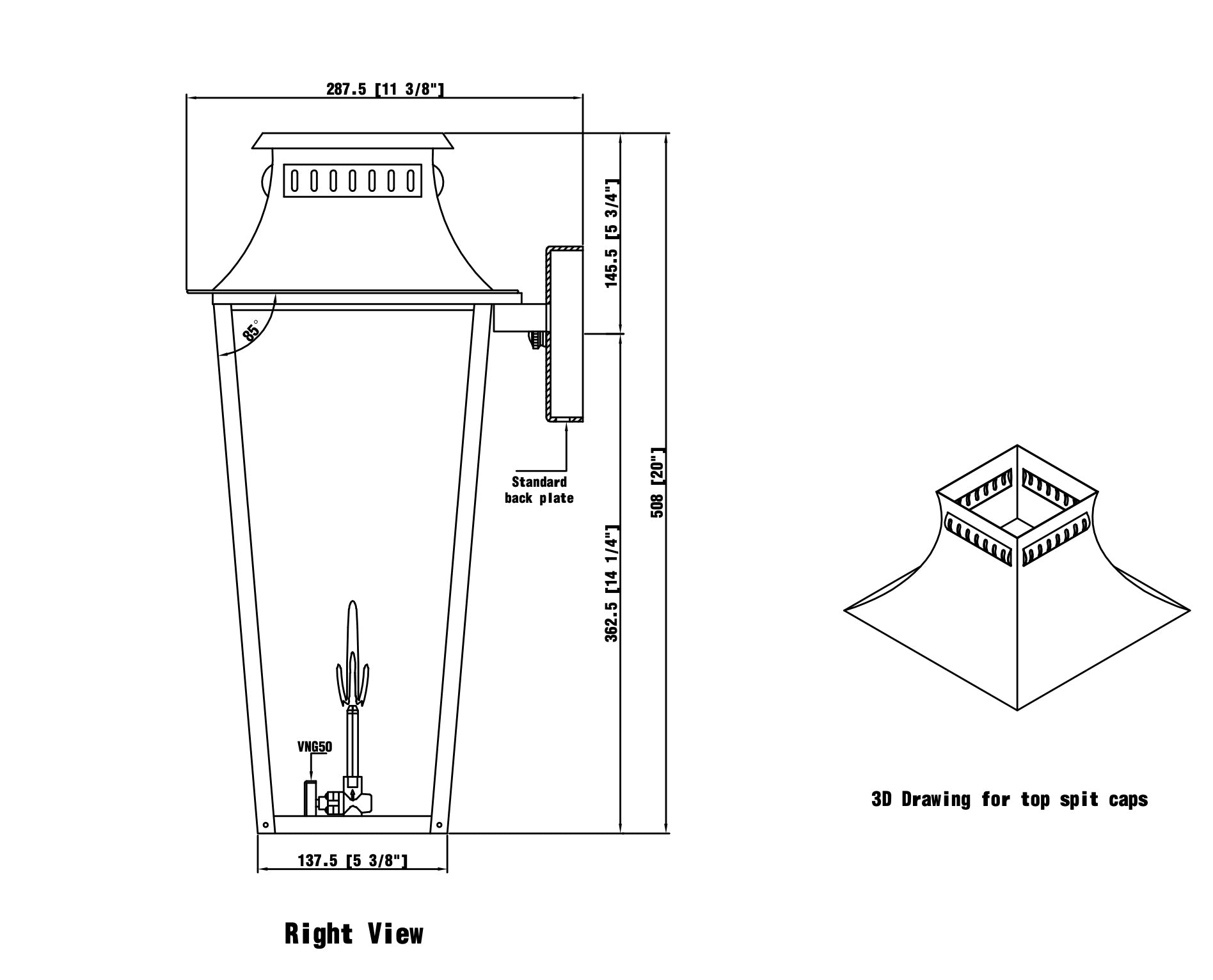 East Bay Gas Wall Mount Copper Lantern
