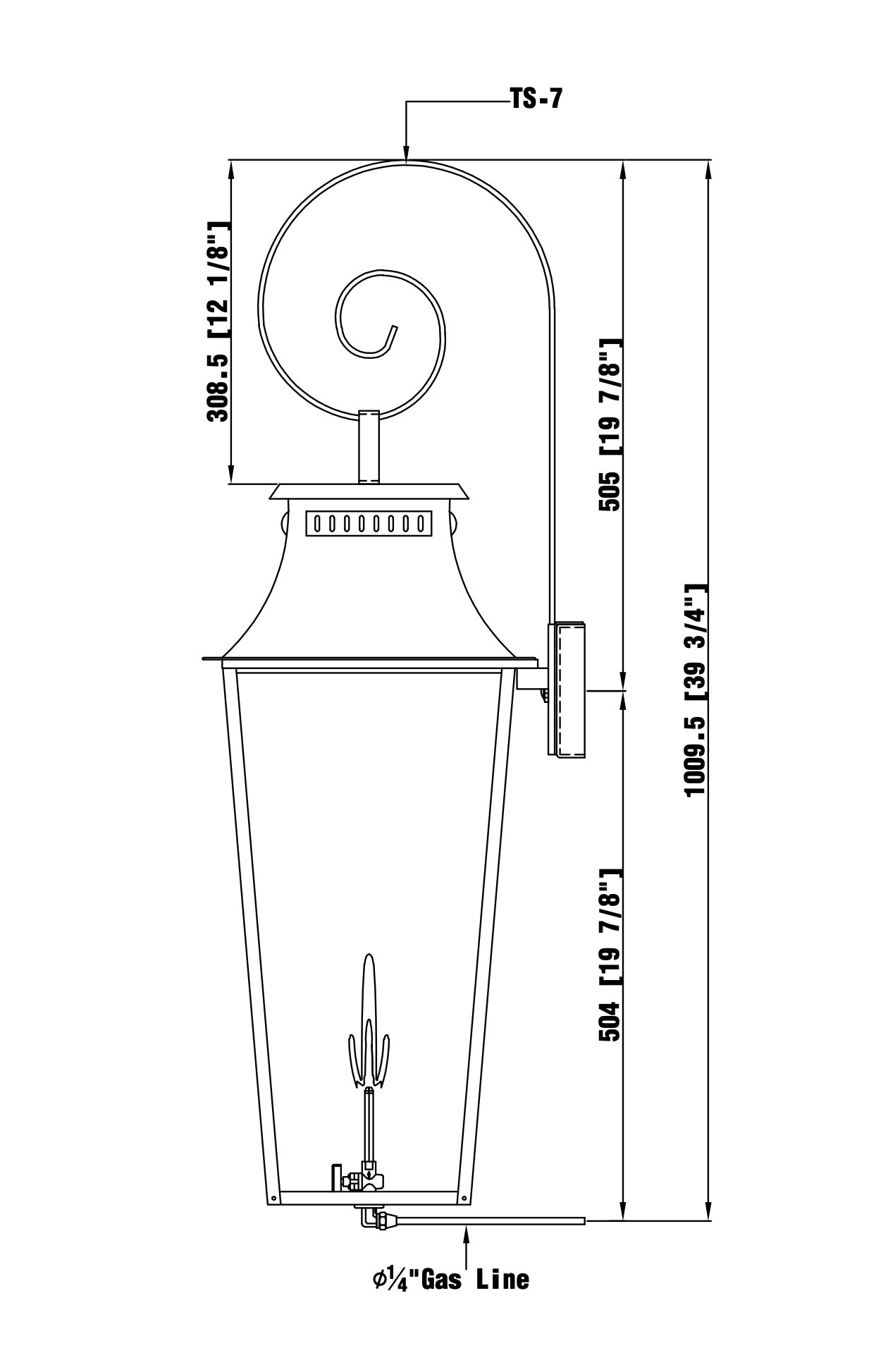 East Bay Gas Wall Mount Copper Lantern