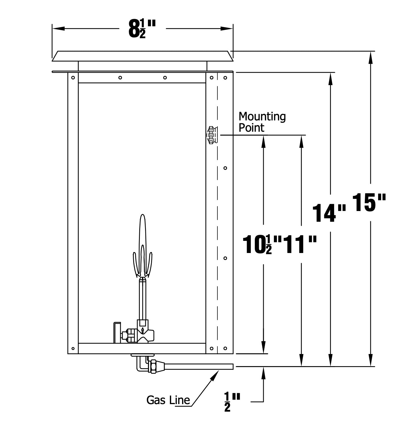 Hyland Flush Gas Wall Mount Copper Lantern