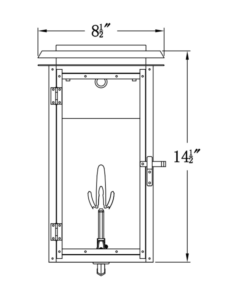 Hyland Gas Wall Mount Copper Lantern