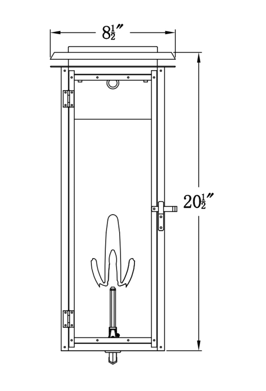 Hyland Gas Wall Mount Copper Lantern