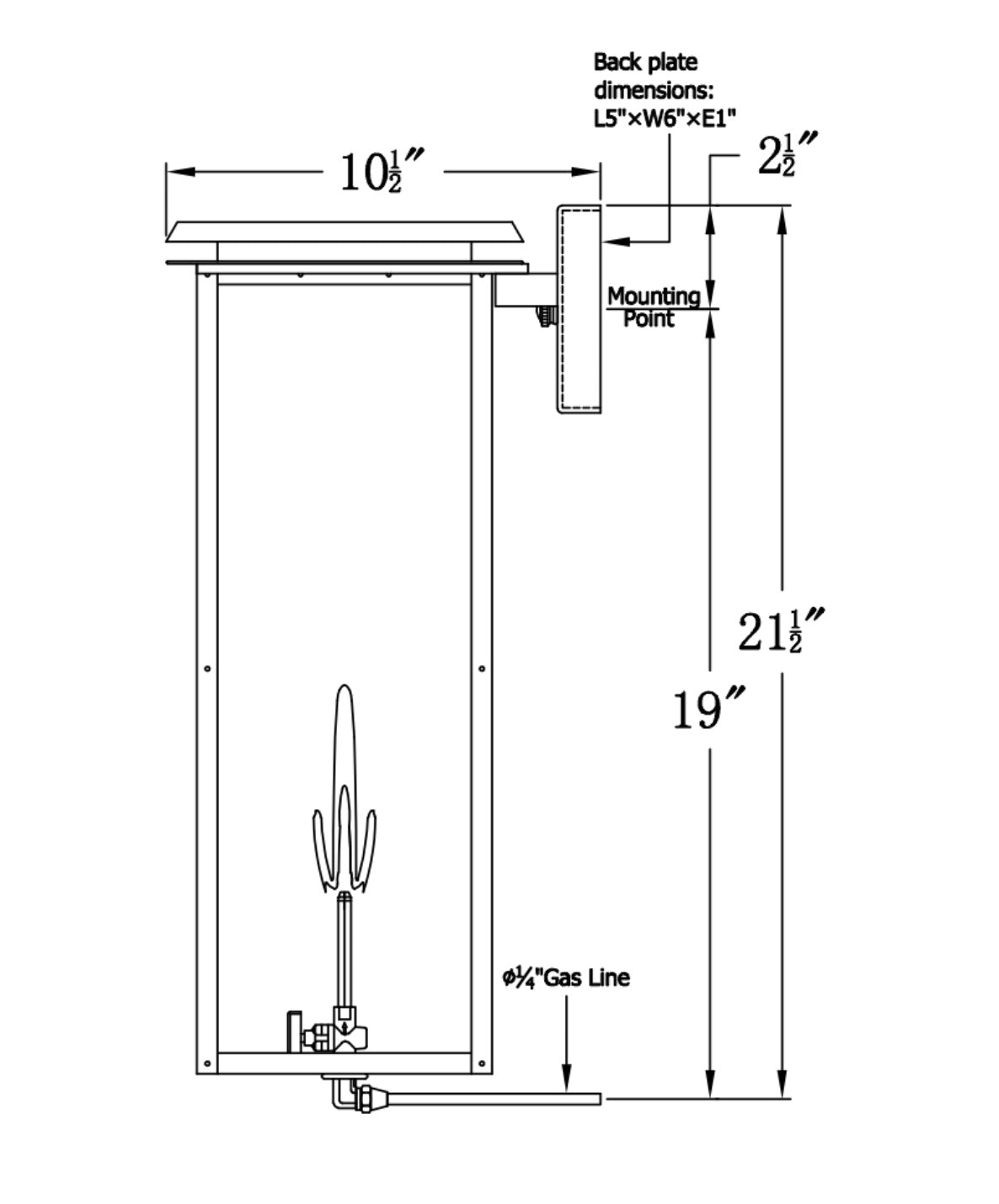 Hyland Gas Wall Mount Copper Lantern