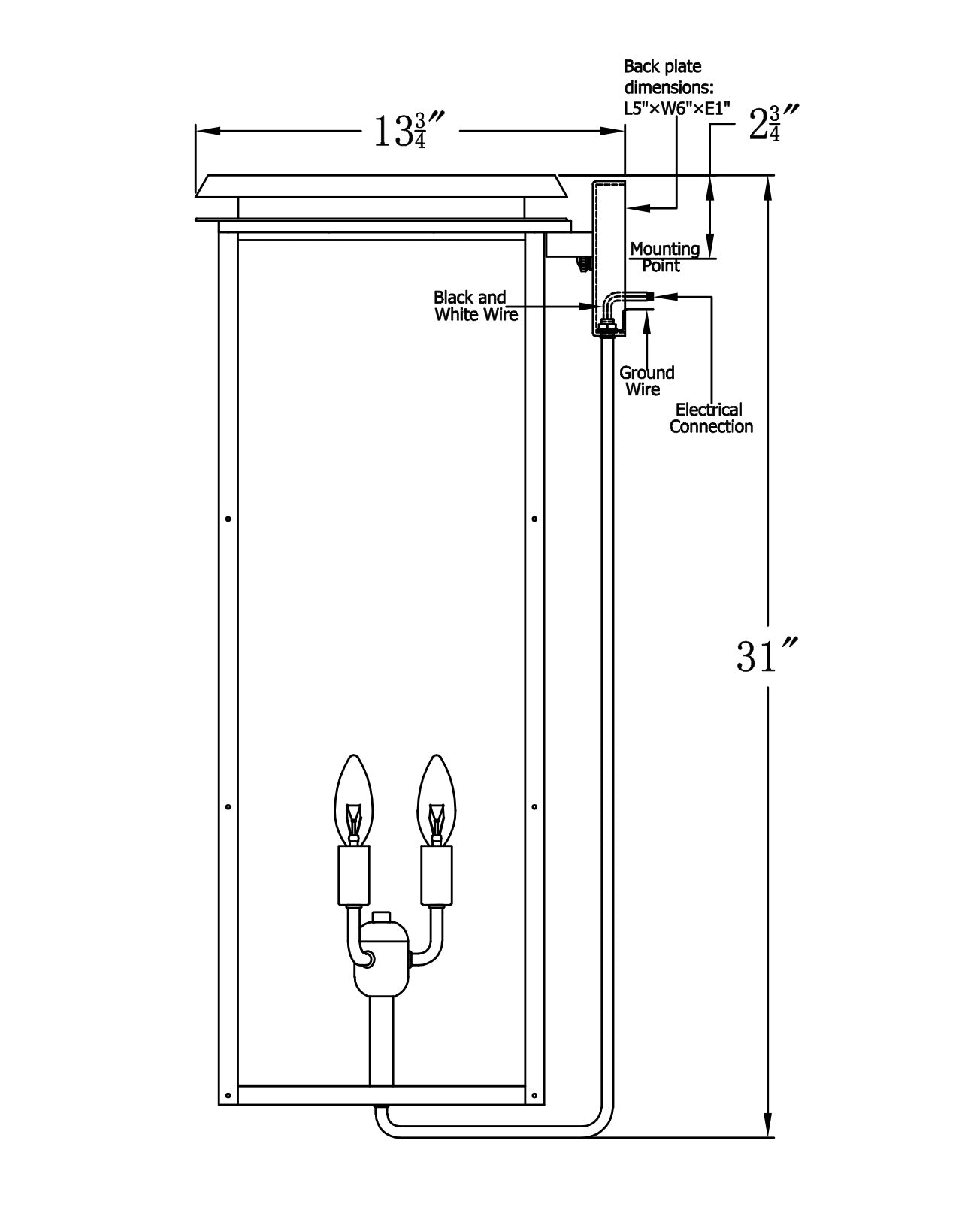 Hyland Electric Wall Mount Copper Lantern