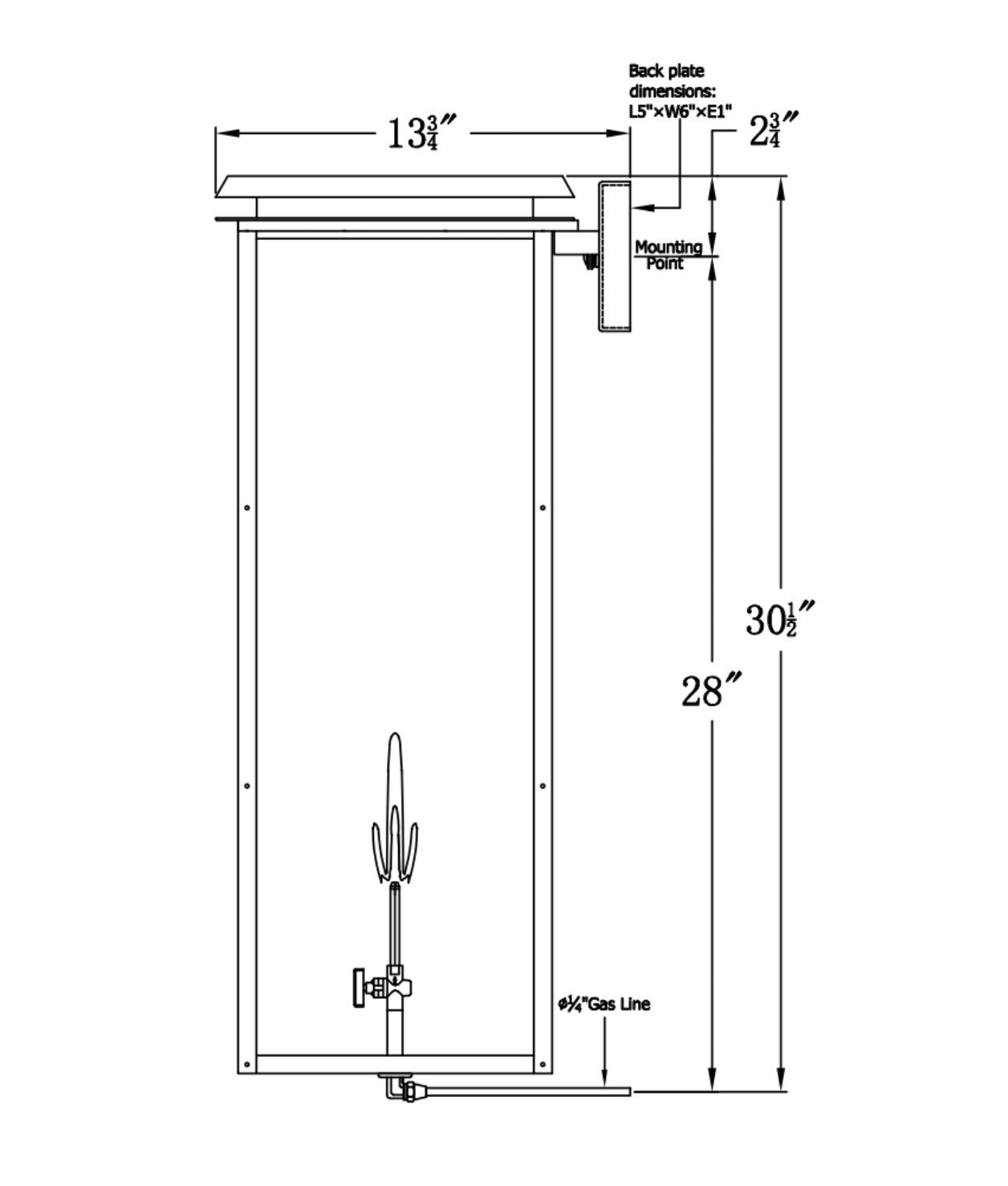 Hyland Gas Wall Mount Copper Lantern