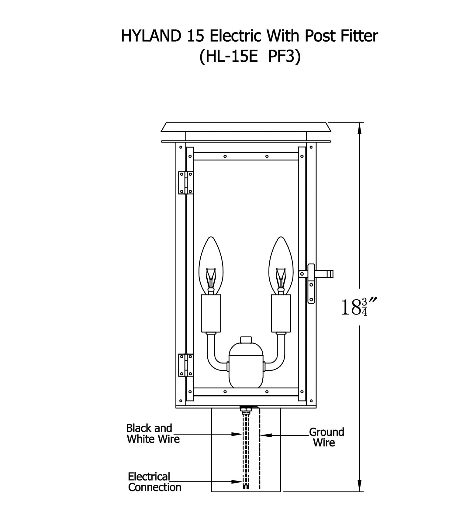 Hyland Electric Post Mount Copper Lantern