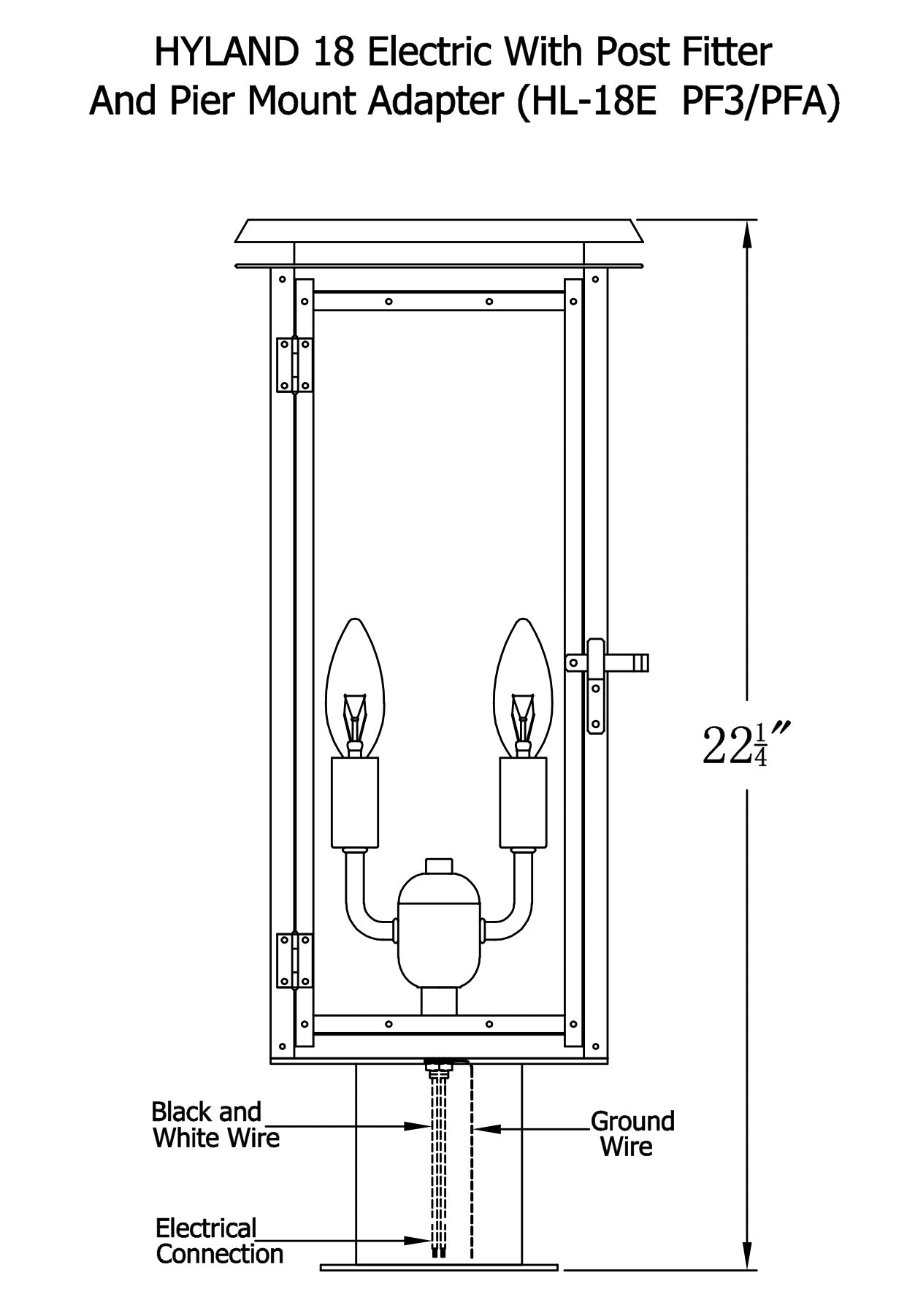 Hyland Electric Post Mount Copper Lantern
