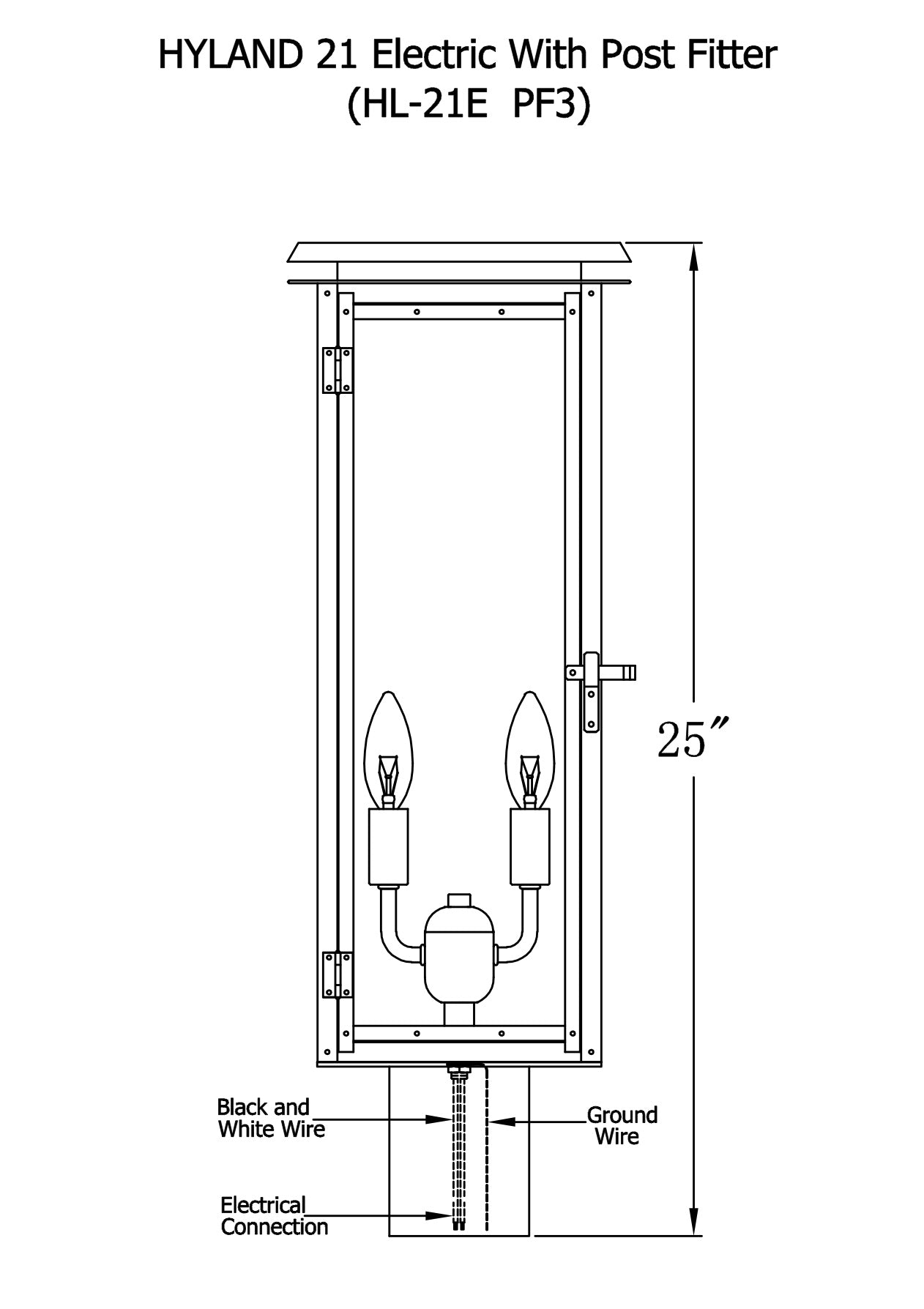 Hyland Electric Post Mount Copper Lantern