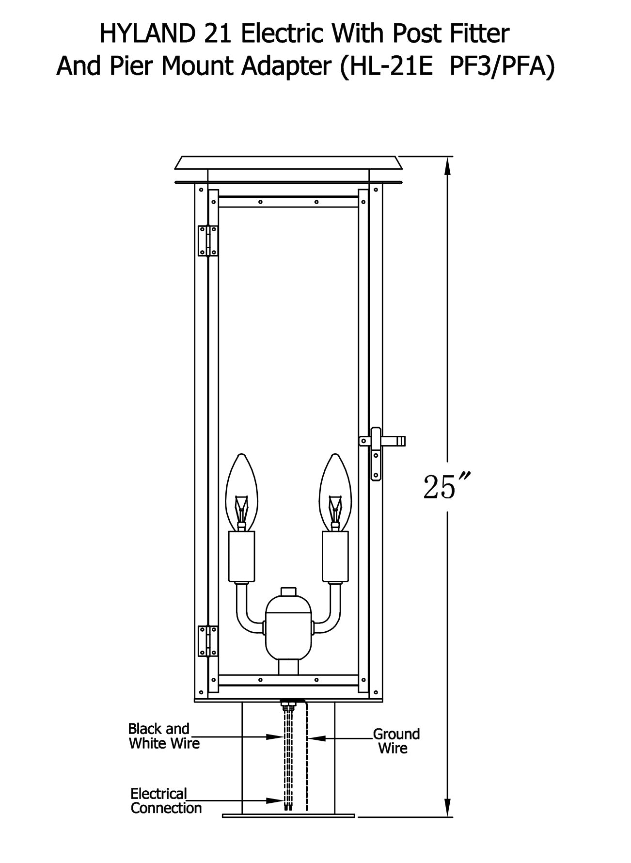 Hyland Electric Post Mount Copper Lantern