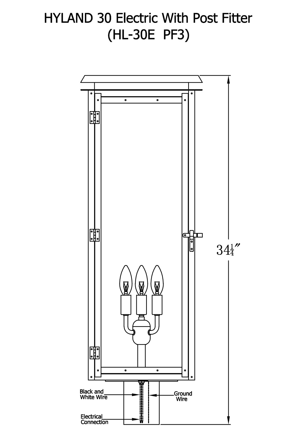 Hyland Electric Post Mount Copper Lantern